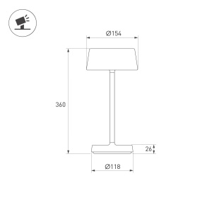 Настольная лампа аккумуляторная Arlight SP-LATIDE-1.5W Warm2700 (Черный, 125 deg, 5V) (IP54 Металл) 060834