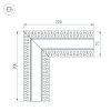 Угловой соединитель в сборе для профиля Arlight LINIA32-FANTOM (Металл) 064415