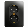 Розетка 2-ая с/з со шторками, 16А (в сборе) Systeme Electric Glossa Антрацит GSL000726