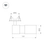 Спот Arlight LGD-ARTEMIS-BUILT-FLAP-R55-12W Warm2700 (WH, 8-80 deg, 230V) (IP20 Металл) 062273