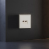 Накладка для розетки компьютерной двойной RJ45+RJ45 кат.6 Voltum S70 (хлопок) VLS001413