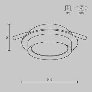 Встраиваемый светильник Maytoni Technical Hoop DL086-GX53-RD-W