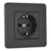 Комплект розетки с/з и шторками и рамкой Arte Milano SET16-1-40-1 black