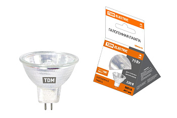 Лампа галогенная TDM Electric GU5.3 75W 3000K прозрачная SQ0341-0073