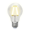 Лампа светодиодная филаментная (UL-00002210) Uniel E27 8W 3000K прозрачная LED-A60-8W/WW/E27/CL GLA01TR