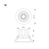 Встраиваемый светильник Arlight MS-VORTEX-BUILT-R110-20W Warm3000 (WH-WH, 40 deg, 230V) 056566