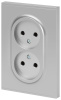 Розетка Эра Arktik 16-2107-03 без заземления двойная 2X2P 16А-250В алюминий Б0071683