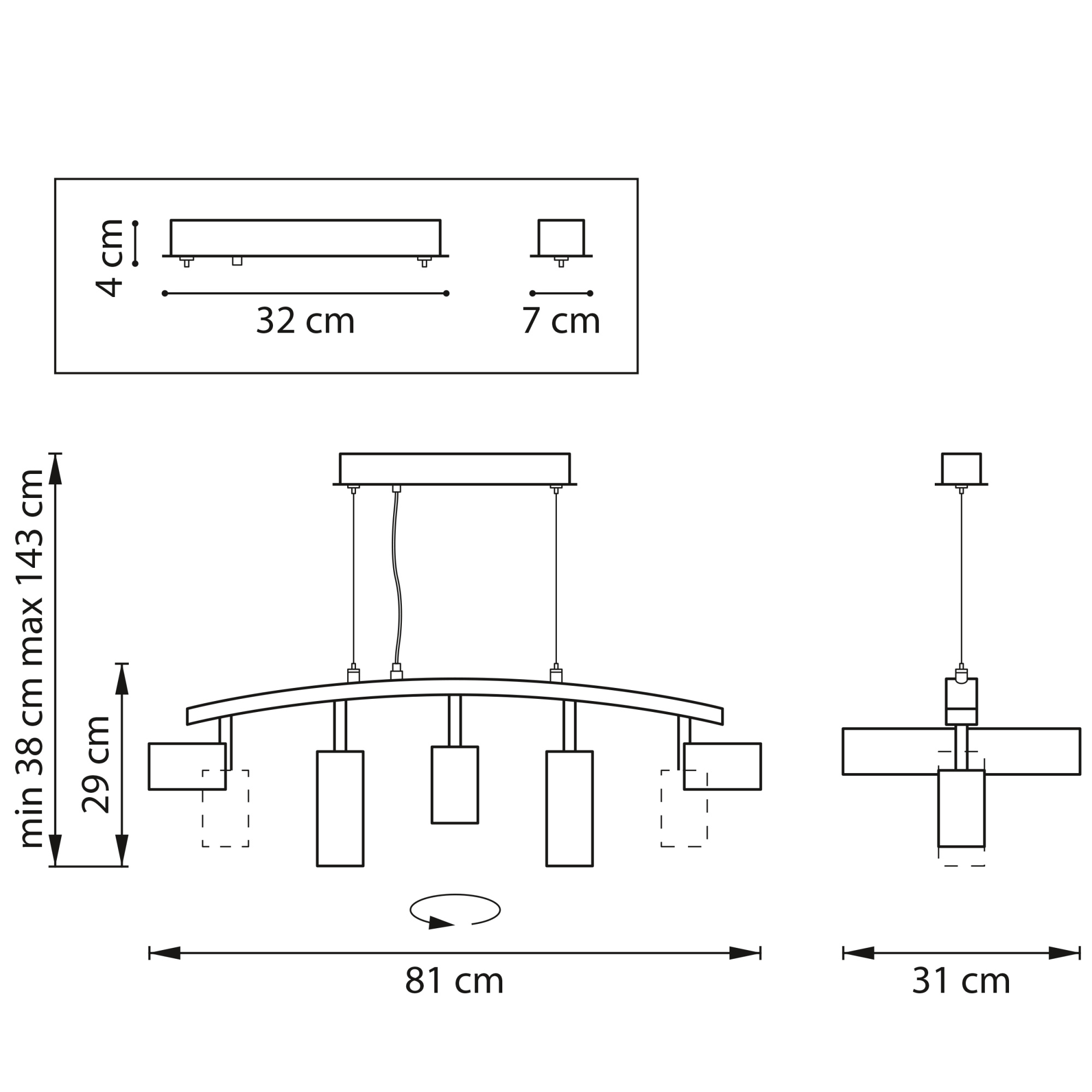 Подвесной светильник Lightstar Rullo LR735373872 (571735+214437-3+214487-2)