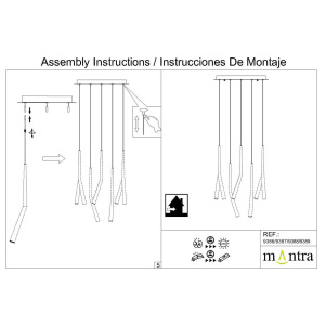 Основание потолочное 8L Mantra Modular Light Florones 9389