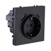 Розетка штепсельная SCHUKO 16A/250 В с USB A+C 20W, черный матовый Kollinger Eclipse EC-016BK