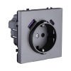 Розетка штепсельная SCHUKO 16A/250 В с USB A+C 20W, серый Kollinger Eclipse EC-016GY