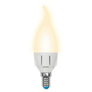 Лампа светодиодная диммируемая (UL-00004299) Uniel E14 7W 3000K матовая LED-CW37 7W/3000K/E14/FR/DIM PLP01WH