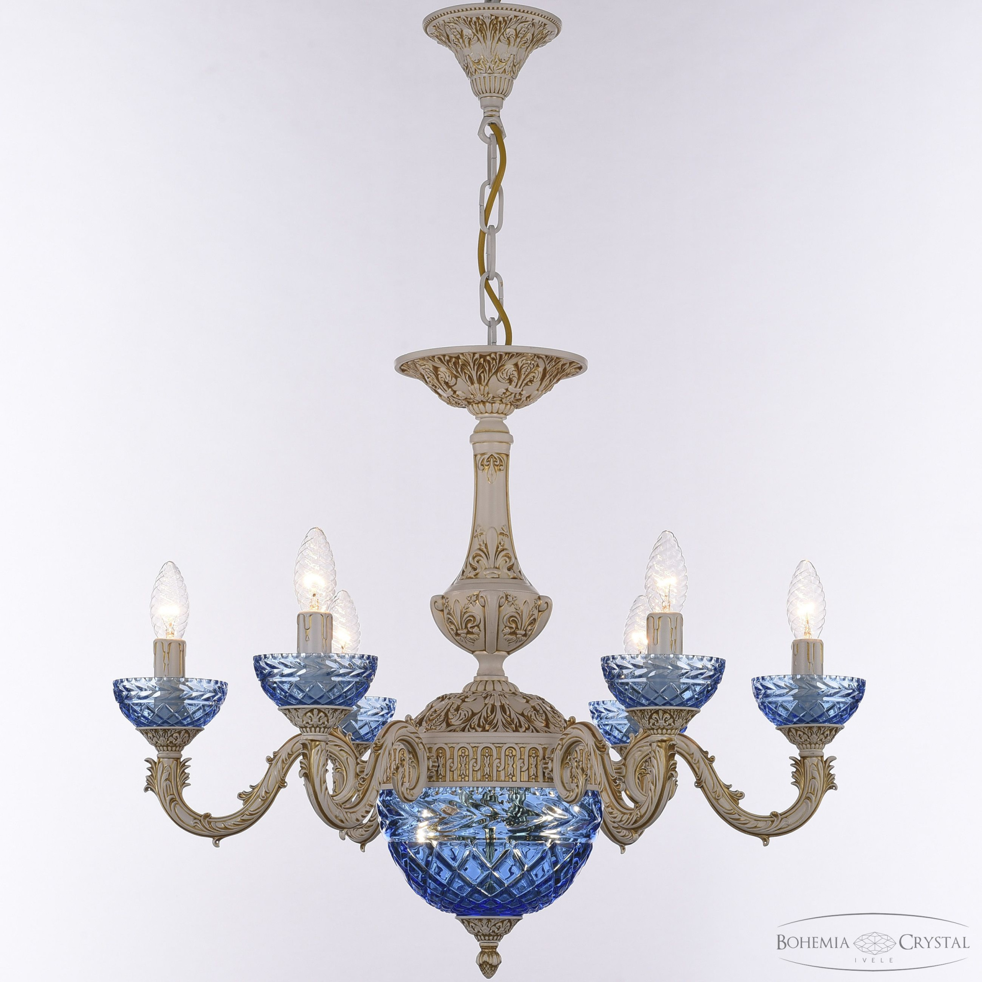 Подвесная люстра Bohemia Ivele Crystal AL79101P/6/175 WMG P Aquamarine/M-1F