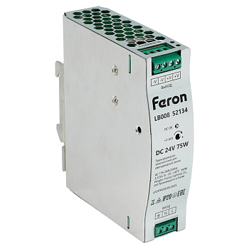 Трансформатор электронный на DIN-рейку Feron LB008 5W 24V IP20 52134