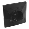Розетка 2П+З с защ. шт. 16А 250В + USB порт Tape-A 2,1А 5В IP20, черная "Дельта" General 477326