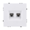 Розетка двойная Ethernet RJ45 Cat.6, белый матовый Kollinger Eclipse EC-018WH