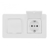 Розетка двойная (двухпостовая) с/з и шторками Arte Milano SET16-2-41-1x2 white