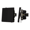 Механизм выключателя двухклавишный проходной Arlight SWT-TENDO-MKP2-SFPL-BK (230V, 10A) 054553