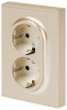 Розетка Эра Arktik 16-2105-04 двойная с заземлением 2X2P+E Schuko со шторками 16А-250В шампань Б0070457