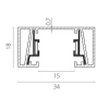 Шинопровод 2-контактный без стыковочного паза, 3м Lightstar Barra 502038-P