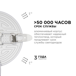 Встраиваемая светодиодная панель безрамочная Apeyron FLP 06-103