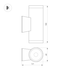 Уличный настенный светильник Arlight LGD-WALDER-R68-2x7W Day4000-MIX (Черный, 40 deg, 230V) (IP65 Металл) 060954