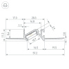 Профиль Arlight PDS-BEVEL-F-HIDE-2000 (Алюминий) 063420
