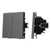 Механизм выключателя двухклавишный непроходной Arlight SWT-NOBE-MK02-SFPL-GR (230V, 10A) 054254