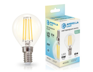 Филаментная светодиодная лампа Ambrella Light Bulbing E14 11W 4000K шар 451134