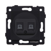 Розетка двойная Ethernet RJ45 Cat.6, черный матовый Kollinger REA-019BM для Aspekt, Eleganz, Reflex