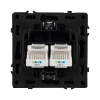 Розетка телефонная двойная софт-тач черный оникс Arlight SCT-MTL2-SFPL-BK (2хRJ-11, 4C) 054309(1)