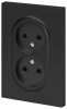 Розетка Эра Arktik 16-2107-05 без заземления двойная 2X2P 16А-250В антрацит Б0071685