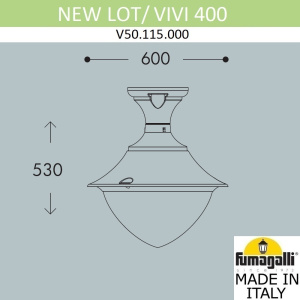 Уличный потолочный светильник Fumagalli Vivi V50.115.000.AXH27