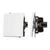 Механизм выключателя двухклавишный непроходной Arlight SWT-TENDO-MK02-PL-WH (230V, 10A) 054058