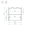 Алюминиевый профиль Arlight LINE-S-5050-2000 BLACK 041839