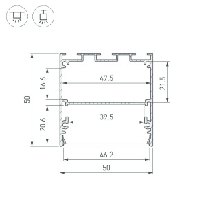 Алюминиевый профиль Arlight LINE-S-5050-3000 WHITE 041844