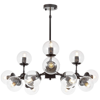 Люстра на штанге Lumina Deco Zodiak LDP 160-12 BK+PR