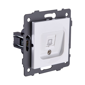 Розетка Ethernet RJ45 Cat.6, белый Kollinger REA-018WH для Aspekt, Eleganz, Reflex
