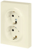 Розетка Эра Arktik 16-2105-02 двойная с заземлением 2X2P+E Schuko со шторками 16А-250В слоновая кость Б0070455