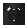 Накладка для розетки с заземлением и защитными шторками, с USB A+C Voltum S70 (черный матовый) VLS001008