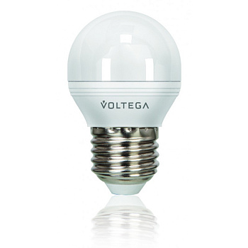 Лампа светодиодная диммируемая Voltega E27 6W 4000К шар матовый VG2-G2E27cold6W-D 5496