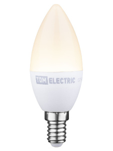 Лампа светодиодная диммируемая TDM Electric Е14 6W 3000K прозрачная SQ0340-0199