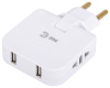 Разветвитель электрический Эра SPF-2-FL-USB поворотный на 2 розетки + 2USB 10А белый Б0069089