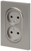 Розетка Эра Arktik 16-2107-07 без заземления двойная 2X2P 16А-250В титан Б0071687