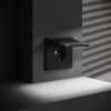 Розетка с защитными шторками и крышкой Voltum S70 VLS040308 (черный матовый)