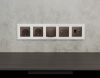 Комплект мех-ма розетки компьютерной + TV оконечной RJ-45 с автоматической защитной шторкой Alfa Темная бронза матовый Ambrella Volt MA642510 (AP6425, VM195)