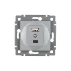 Механизм USB розетки Arlight SCT-MUAC-PL-GR-V (5V, 3A, QC4) 049840