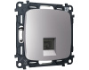 Комплект механизма компьютерной розетки Ambrella Volt RJ-45 (8P8C) CAT6A экранированной с автоматической защитной шторкой OMEGA MO512005 Сталь матовый QUANT (OP5120, VM185)