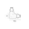 Соединение угловое перекидное с подводом питания к треку 5040xx-(F)/(R) Lightstar Quattro 504127-FRPS