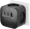 Разветвитель электрический ЭРА SP-4-3USBAC-B на 4 розетки + 3 USB A+C со шторками 10А черный Б0069084